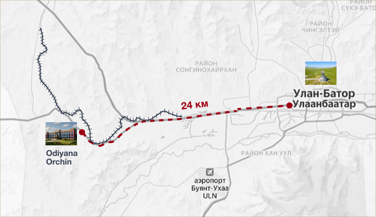 Карта расположения Odiyana Orchin